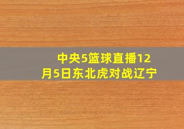 中央5篮球直播12月5日东北虎对战辽宁