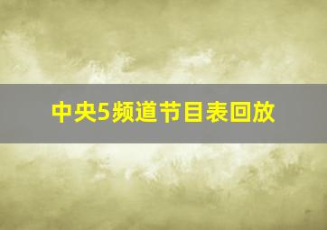 中央5频道节目表回放