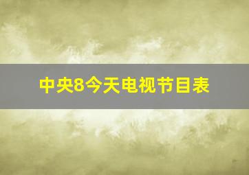 中央8今天电视节目表