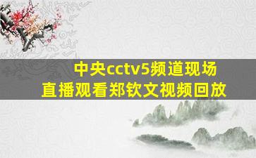 中央cctv5频道现场直播观看郑钦文视频回放