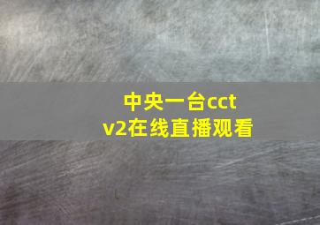 中央一台cctv2在线直播观看