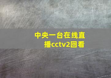 中央一台在线直播cctv2回看