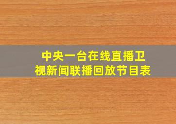 中央一台在线直播卫视新闻联播回放节目表