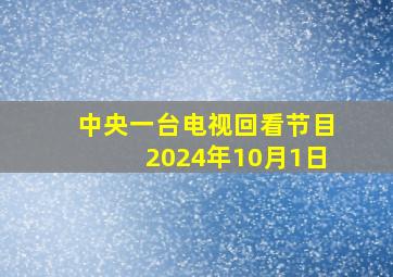 中央一台电视回看节目2024年10月1日