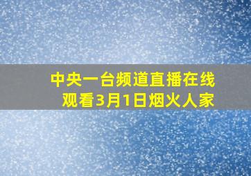 中央一台频道直播在线观看3月1日烟火人家