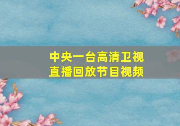 中央一台高清卫视直播回放节目视频