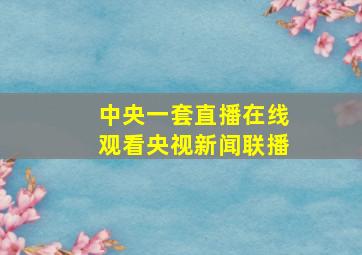 中央一套直播在线观看央视新闻联播