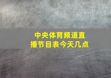 中央体育频道直播节目表今天几点