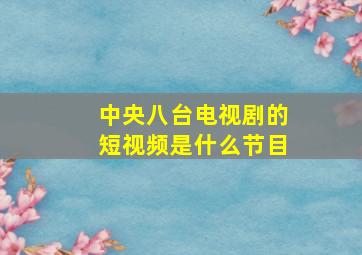 中央八台电视剧的短视频是什么节目