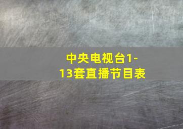 中央电视台1-13套直播节目表