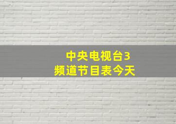 中央电视台3频道节目表今天