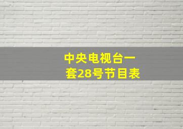 中央电视台一套28号节目表