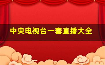 中央电视台一套直播大全