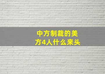 中方制裁的美方4人什么来头