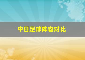 中日足球阵容对比