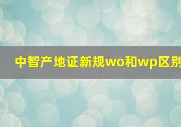 中智产地证新规wo和wp区别