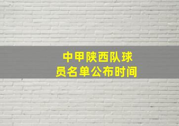 中甲陕西队球员名单公布时间