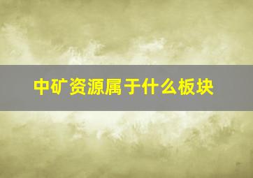 中矿资源属于什么板块