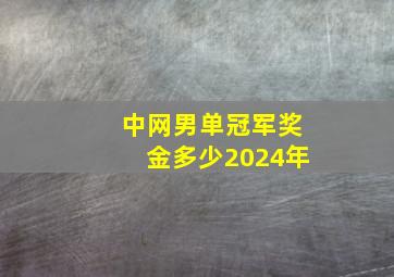 中网男单冠军奖金多少2024年