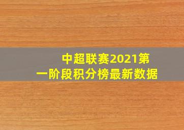 中超联赛2021第一阶段积分榜最新数据