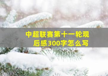 中超联赛第十一轮观后感300字怎么写