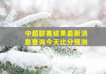 中超联赛结果最新消息查询今天比分预测