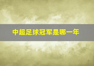 中超足球冠军是哪一年