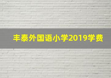 丰泰外国语小学2019学费