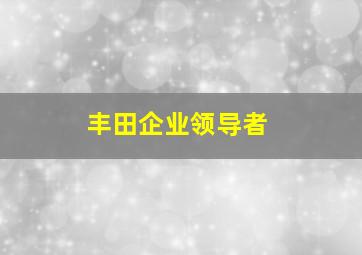 丰田企业领导者