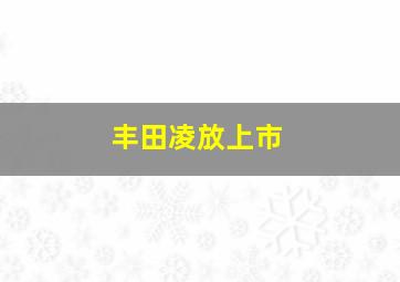 丰田凌放上市