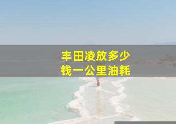 丰田凌放多少钱一公里油耗