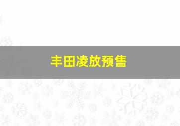 丰田凌放预售