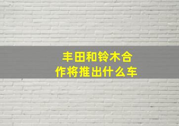 丰田和铃木合作将推出什么车