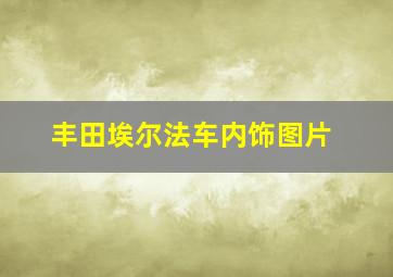 丰田埃尔法车内饰图片