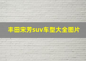 丰田宋芳suv车型大全图片