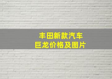 丰田新款汽车巨龙价格及图片