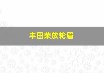 丰田荣放轮眉