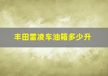 丰田雷凌车油箱多少升