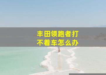 丰田领跑者打不着车怎么办