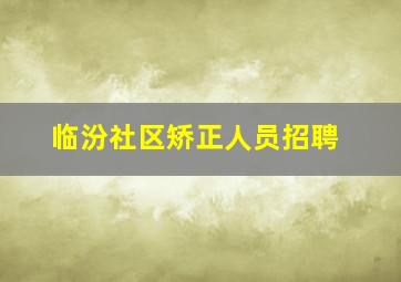 临汾社区矫正人员招聘