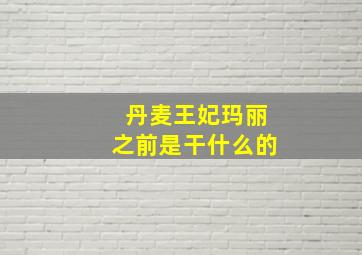 丹麦王妃玛丽之前是干什么的