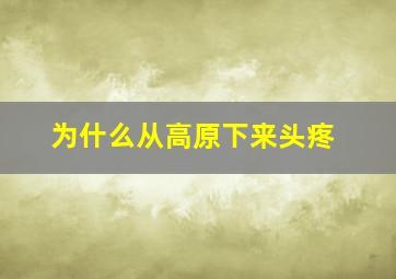 为什么从高原下来头疼