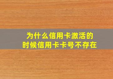 为什么信用卡激活的时候信用卡卡号不存在