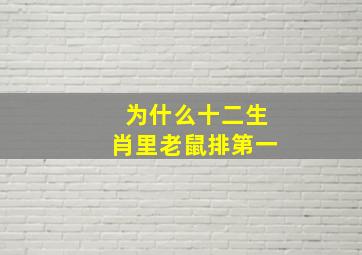 为什么十二生肖里老鼠排第一