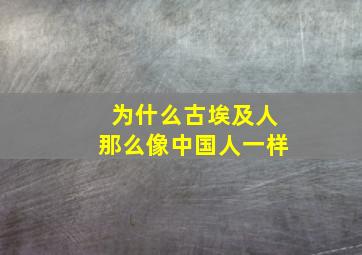 为什么古埃及人那么像中国人一样