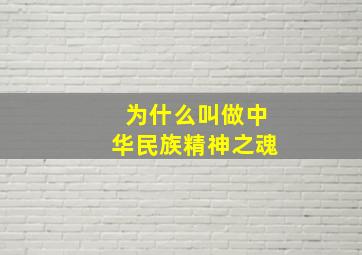 为什么叫做中华民族精神之魂