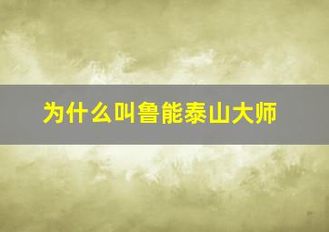 为什么叫鲁能泰山大师