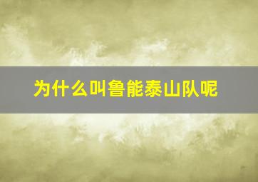 为什么叫鲁能泰山队呢