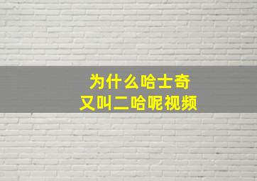 为什么哈士奇又叫二哈呢视频