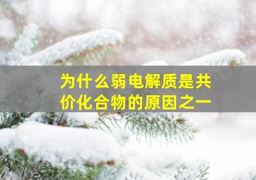 为什么弱电解质是共价化合物的原因之一